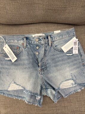 Aritzia Denim Forum Ex Boyfriend Blondie Blue Destroy Women’s Shorts